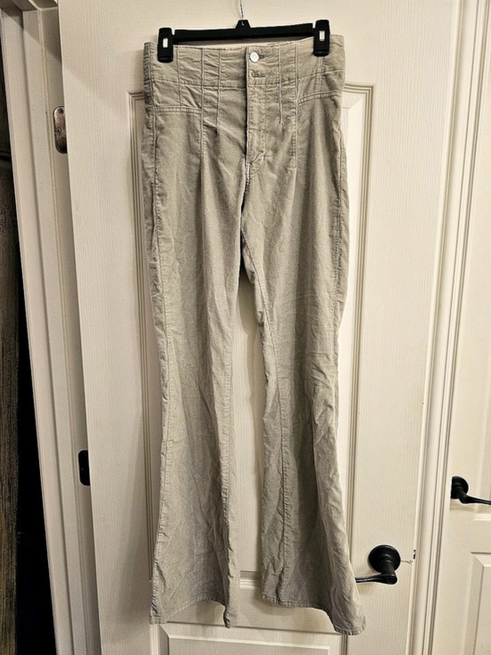We The Free Jayde Cord Flare Pants Gray Waist 27